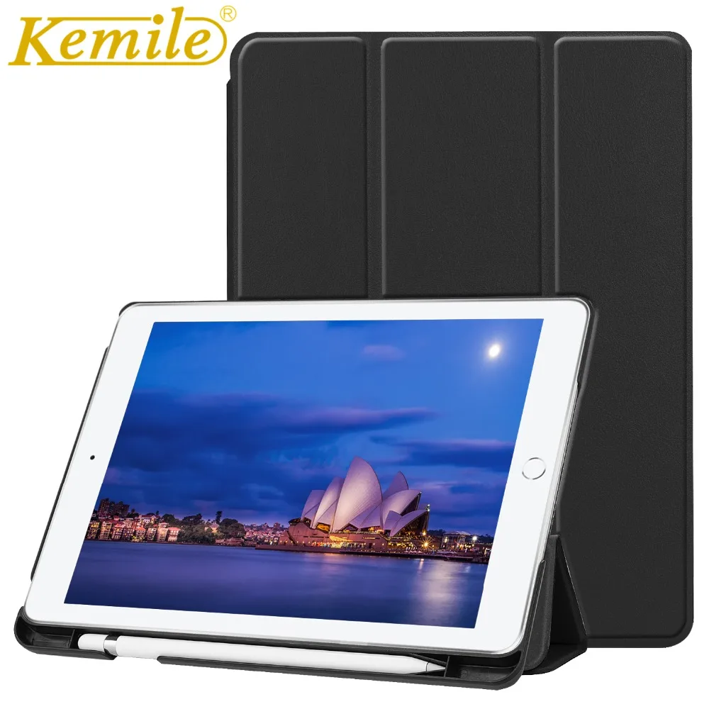 

Kemile Case For New iPad 2018 A1893 A1954 9.7 PU Leather Smart Case W Pencil Holder Auto Sleep Wake Cover For New ipad 2018 Case