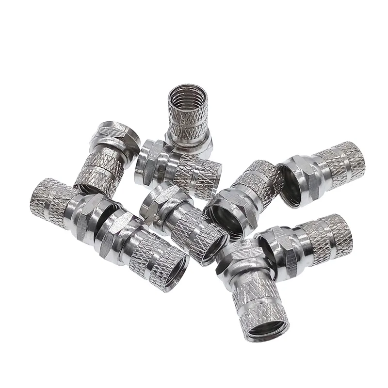 10 Pcs 75-5 F Type Coaxial Cable Connector Plugs Brass materials singnal Line connectors F connector