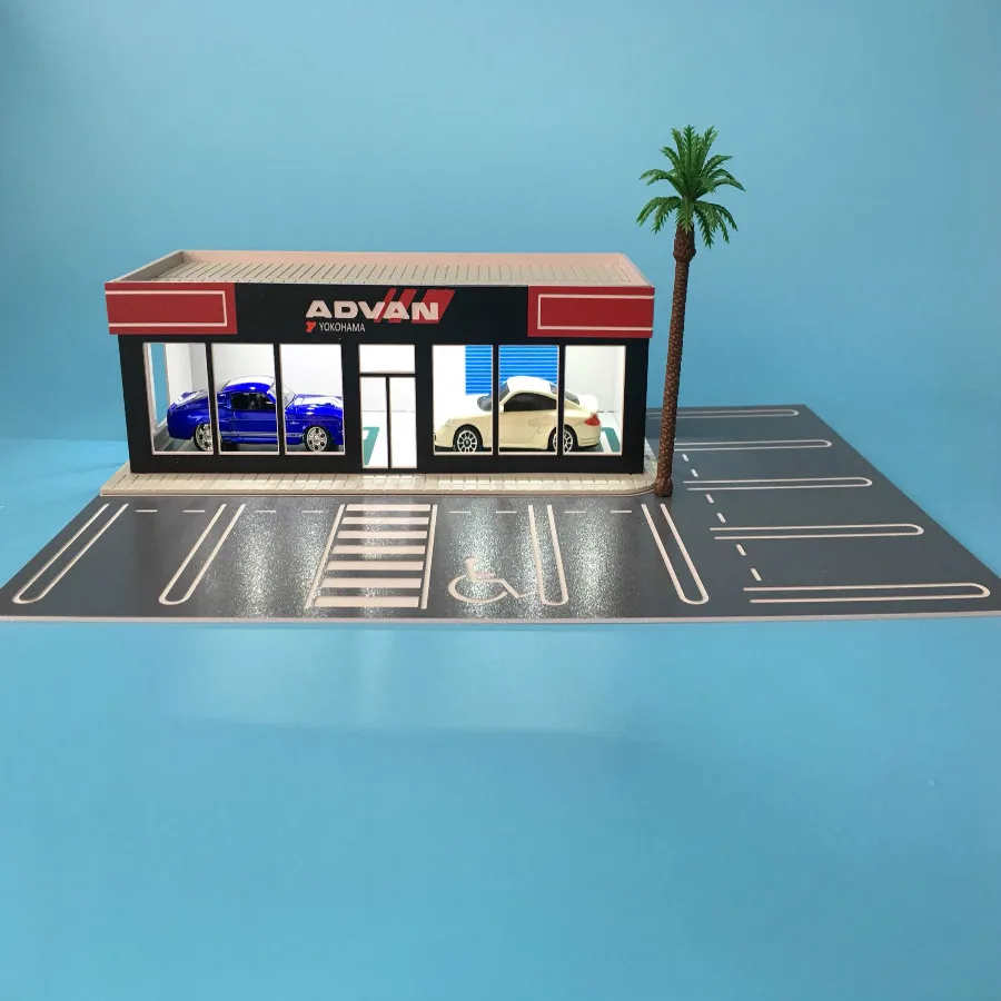 1/64 Car Model Scene Exhibition Hall Repair Modified Factory Architecture Diorama Ho Train N Scale Railway Layout