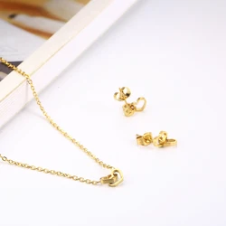 XUANHUA Stainless Steel Jewelry Set Clover Necklace Earrings Set Woman Jewelry Accessories Bohemian