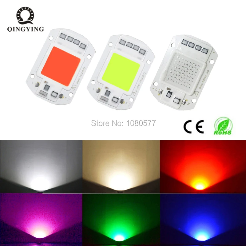 

5PCS-10PCS AC220V 50W Smart IC LED Cob Chip Lamp AC 220V 50 W Red Green Blue Warm White Light For LED Flood light Outdoor Light