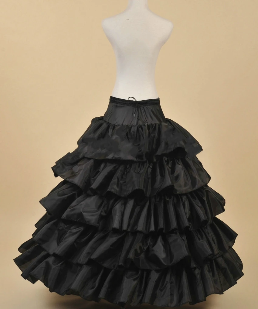 Black Petticoats for Wedding Dress Ball Gowns Crinoline enaguas novia jupon mariage underskirt saiote de noiva hoop skirt