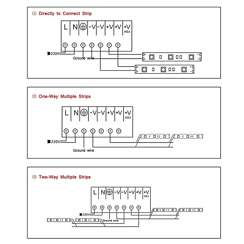 DC5V 2A/3A/4A/5A/6A/8A/10A/12A/20A/30A/40A/60A Switch Power Supplies Transformers For LED Strip WS2812B SK6812 SK9822 APA102