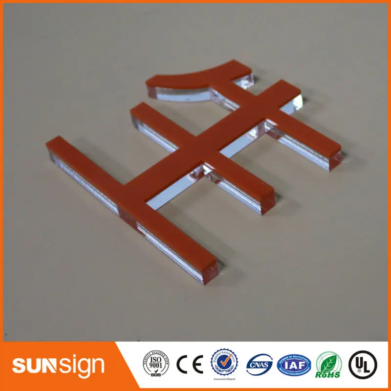 Sunsign Transparant Clear Crystal 3D Letters Acryl Bord