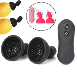 16 Speeds Remote Nipple Sucker Vibrator Breast Pump Nipple Massager Vibration Suction Cup Chest Masturbator Sex Toys for Women