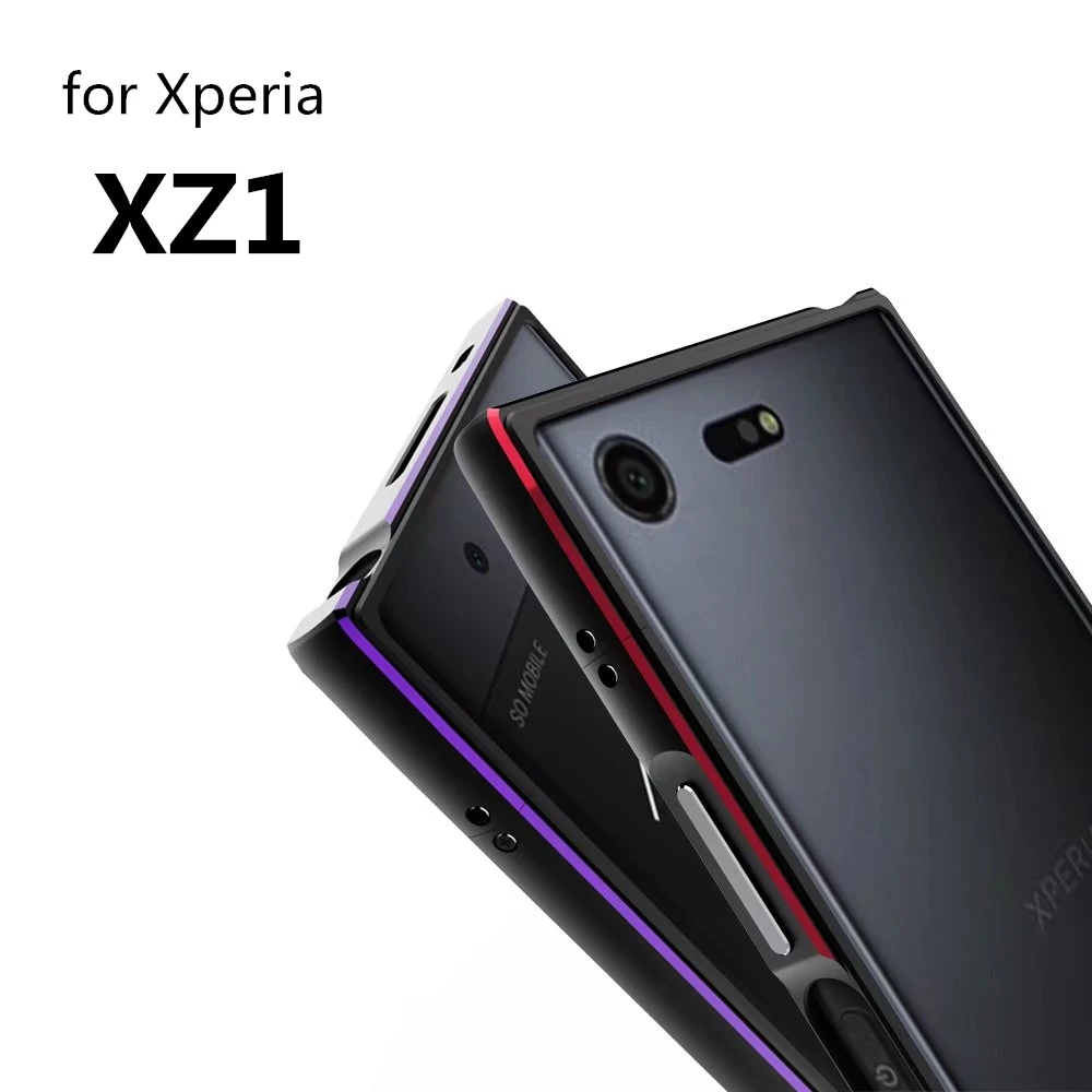 

Чехол для Sony XZ1 Luxury Deluxe, Ультратонкий алюминиевый бампер для Sony Xperia XZ1 G8341 G8342 + 2 пленки (1 передняя + 1 задняя)