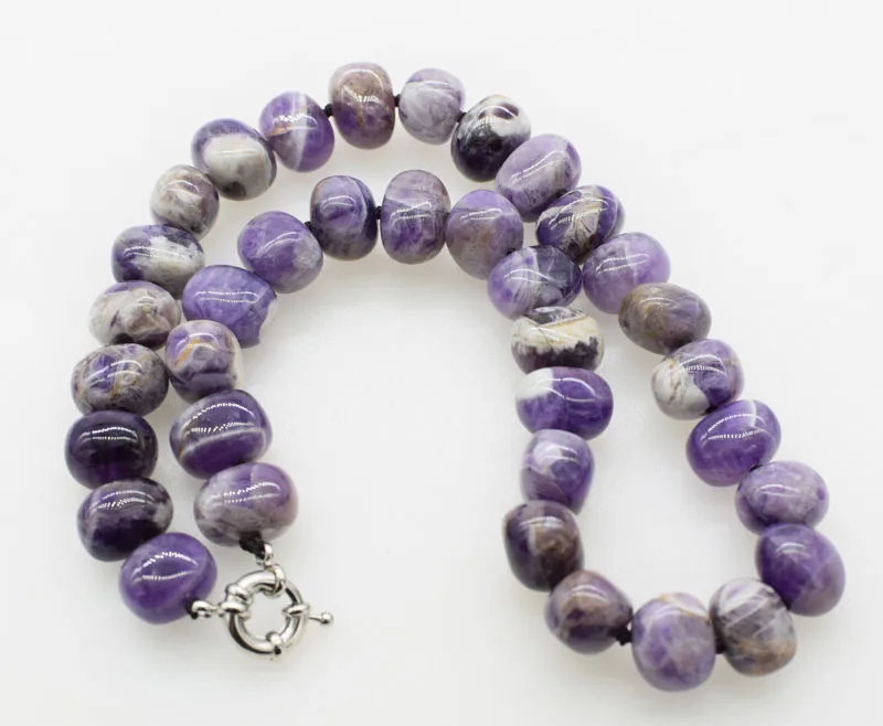 

dream Amethyst baroque 10*13-16mm necklace 18inch wholesale beads FPPJ nature for xmas gift