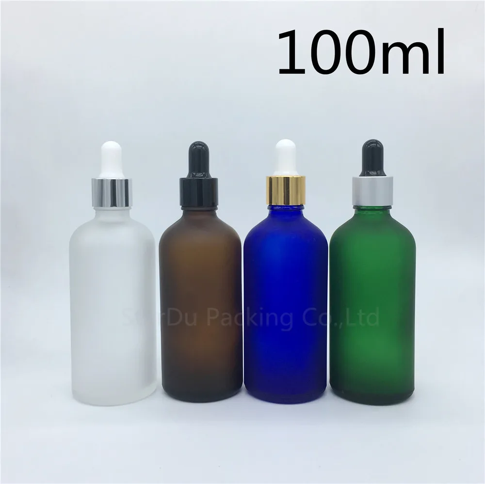 

Travel Bottle 240pcs 100ml Amber Green Blue Transparent Frosted Glass Essential Oil bottle, 100cc Glass Perfume Dropper Bottle