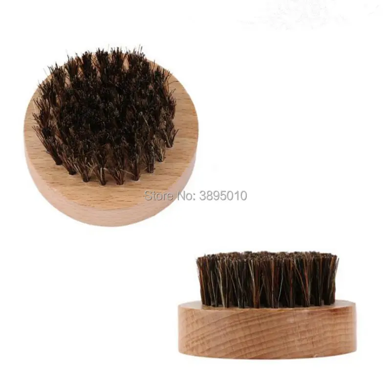 Real Boar Bristles Wooden Shaving Brush Portable round Brush For Beards Mustache Face Massage F1014