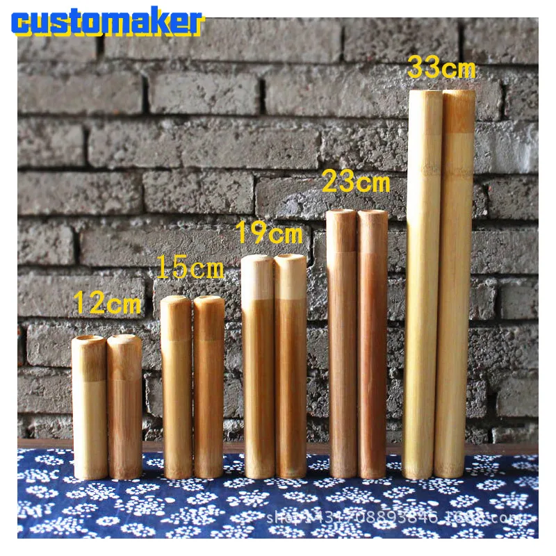 10pcs eco friendly bamboo Tubes  Customized pills Tubes Small sweet drumenvironment bamboo Container Holder for Gift filler