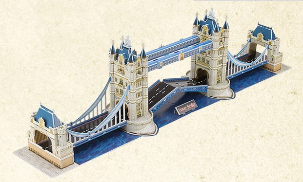 

3d Stereoscopic Buildings Puzzle Diy Cardboard Zhimo London Twin Bridge Model Unisex Movie & Tv Hot Sale 2021