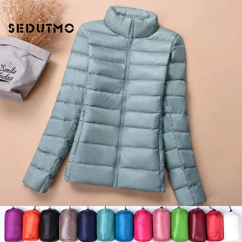 SEDUTMO – veste en duvet de canard Ultra légère pour femme, manteau court à capuche, bouffante, parka de printemps, ED658