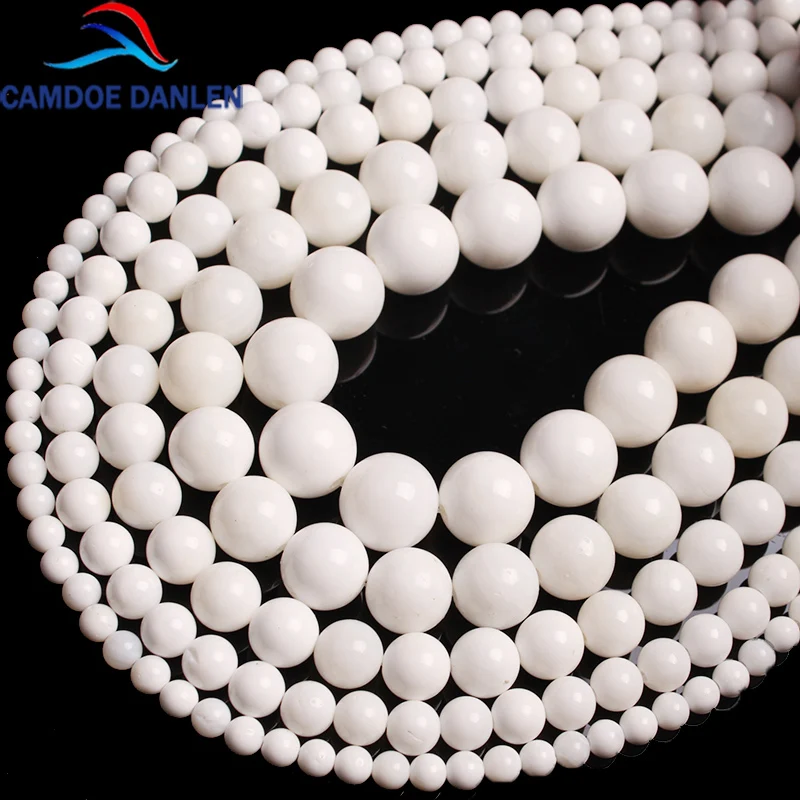 100% Natural Shell Beads White Tridacna Shell Round Beads 4 6 8 10 12mm DIY Charm Beads For Women jewelry Making Wholesale