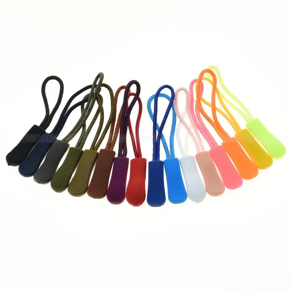 10pcs Mix Color Cord Zipper Pull Strap Lariat Black For Apparel Accessories/ Backpack/Clothing