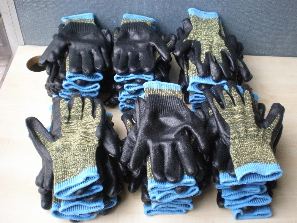 Heat Resistant BBQ Work Gloves Aramid Fiber Steel HPPE Barbecue Safety Glove Heavy Duty Foam Nitrile Anti Cut Proof