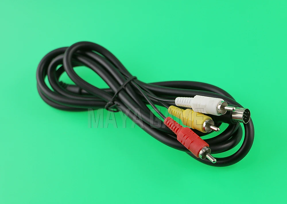 OCGAME رائجة البيع عالية الجودة 6FT 1800 مللي متر ريترو بت AV RCA الصوت والفيديو كابل ل Sega Genesis 2 3 II III اتصال الحبل