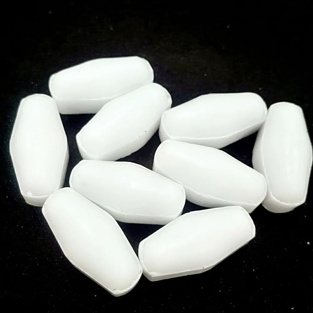 10x25mm H Type Magnetic Stirrer Bars White, PTFE Cover Stirring Rod 10 pcs