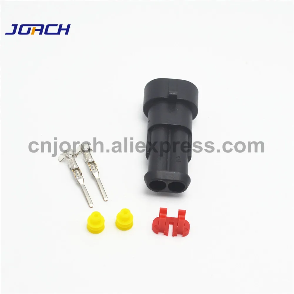 10 sets 2 Pin Female Male AMP SuperSeal 282104-1 Waterproof Electrical Automotive Connector Plug For Car High quality