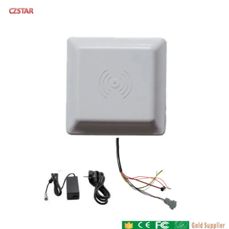 vehicle car integrated 9dbi antenna reader windshield tag card rfid long range rfid card reader wiegand for door gate controller