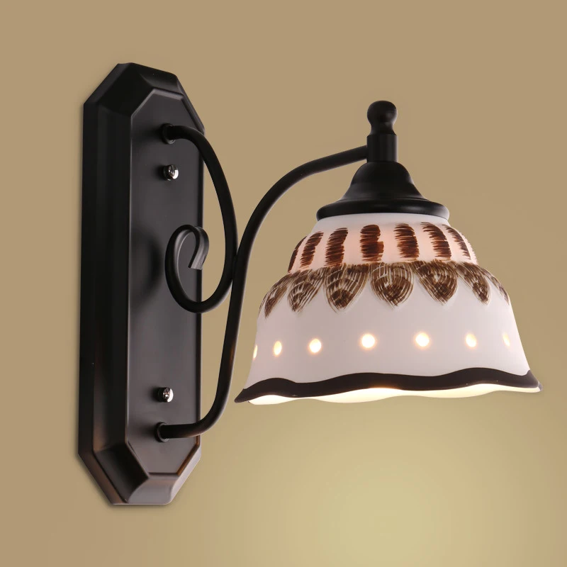 American Ceramic Wall light Retro Bedside Lamp Easy To Install Corridor Living Room/Bedroom/Restaurant  Retro E 27 AC 90-260 V