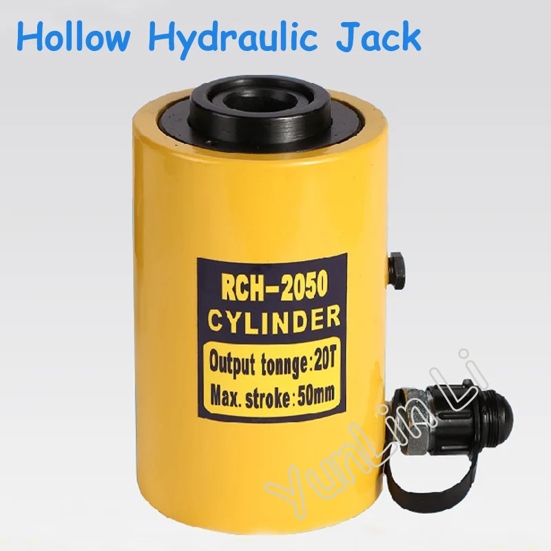 Curso Máximo de Jack Hidráulico Oco 50 mm Cilindro Multi-uso Manual de Pressão de Óleo Ferramentas de Elevação e Manutenção Hidráulicas 20t o