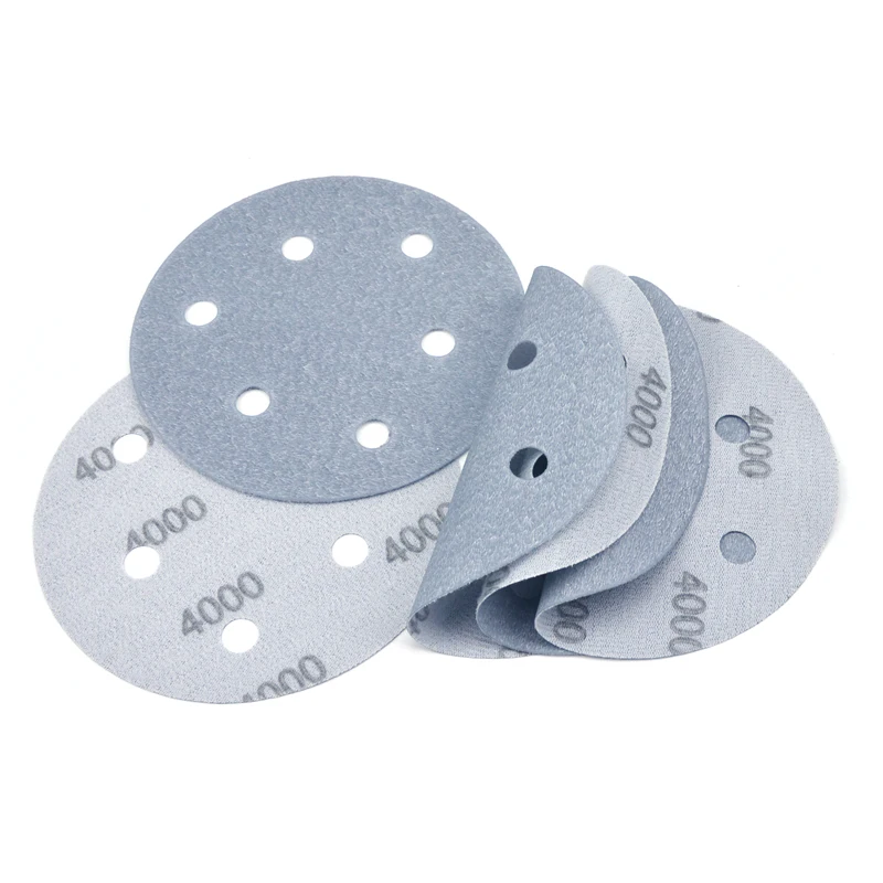 POLIWELL 125 mm 6 Lỗ FV Phim Mềm Chà Nhám Đĩa Nhám 600 ~ 4000 Siêu Mịn Giấy Nhám Chống Thấm Nước cho Ẩm Ướt và khô Nhám Chà Nhám