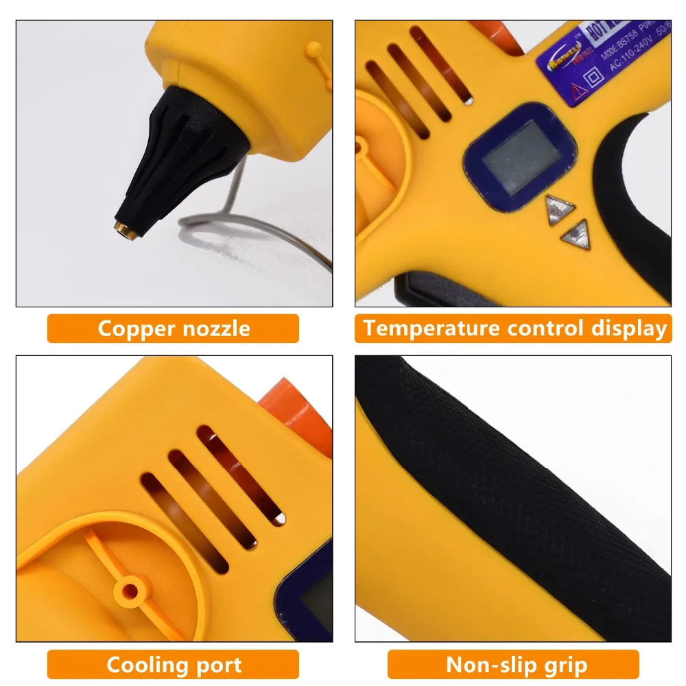 500W industrial high-power glue gun adjustable temperature digital display, bonding maintenance tools use 11mm glue sticks