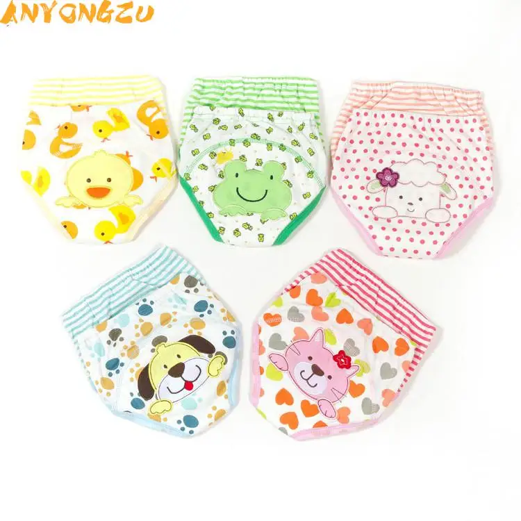 6pcs/lot Anyongzu Unisex Labs Pants New Baby Learning Pants Diaper Septum Breathable thin pants 1T 2T 3T Cartoon