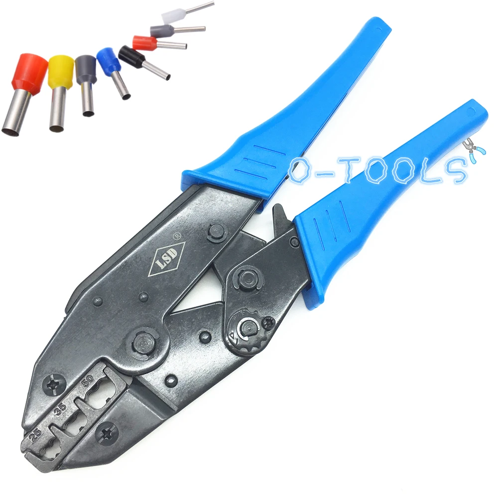 LS-2550EF Ratchet crimping tool for cable end sleeves 25-50mm2 wire ferrules crimping pliers 4-1 AWG