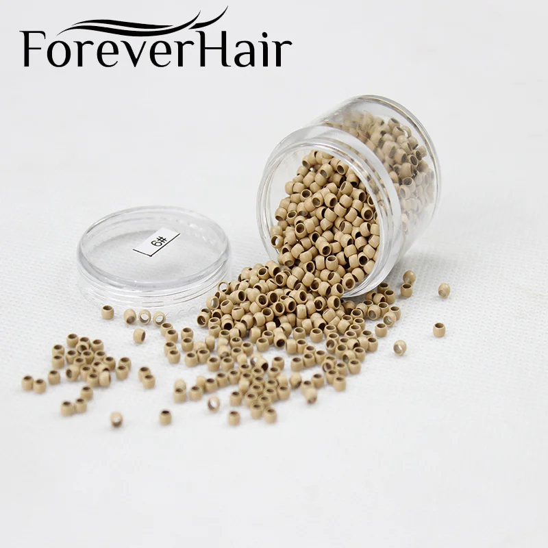 Forever Hair 1000 szt./butelka do przedłużania włosów pierścionek 3mm * 2mm * 2mm miedziane koraliki do włosów Nano ringi do przedłużania włosów do przedłużania włosów mikro koraliki narzędzi