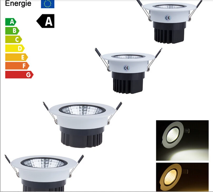 

new dimmable Recessed led downlight cob 6W 9W 12W 15W LED Spot light led ceiling lamp AC85-265V free shipping