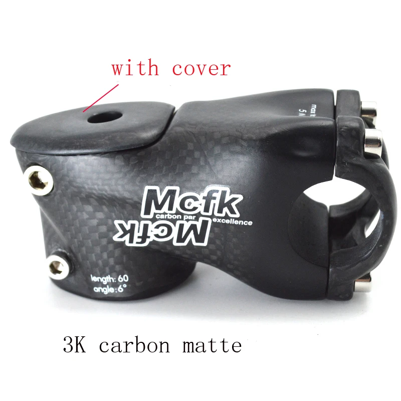 Mcfk-haste de fibra de carbono para bicicleta, mtb, 3k, haste de fibra de carbono, 25.4x50, 60, 70, 80mm de ângulo, 6 ou 17 graus, para ciclismo