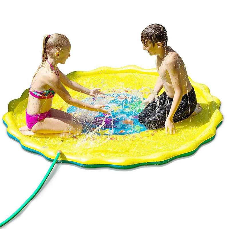 170cm Summer Children's Baby Play Water Mat Games Beach Pad Lawn Inflatable Spray Water Cushion Toys Swiming Pool Accessories