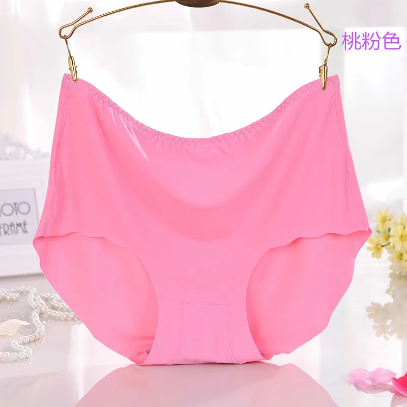 V007 4Pcs/Lot Ice Silk Panties Comfortable Breathable Women Underwear Plus Size 6XL Female Lingerie Solid Briefs