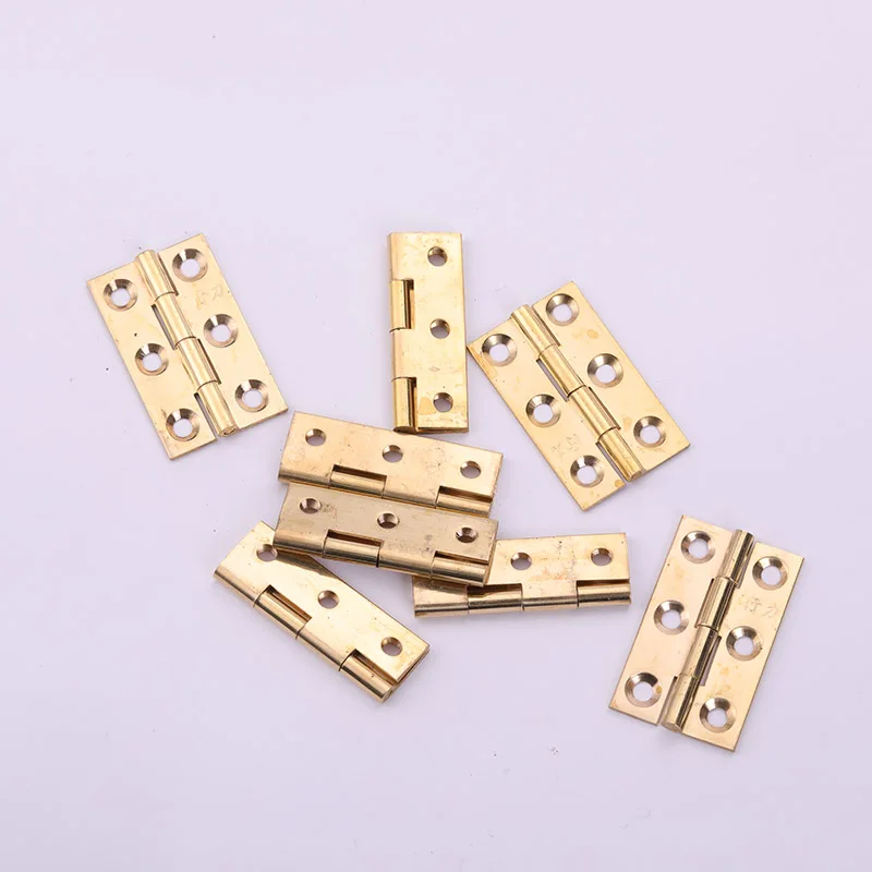 2 Pcs/Lot Brass Furniture Hinge 38 mm Door Kitchen Furniture Woodworking Accessories Durable Connector Hardware 6 Holes 1 Inch