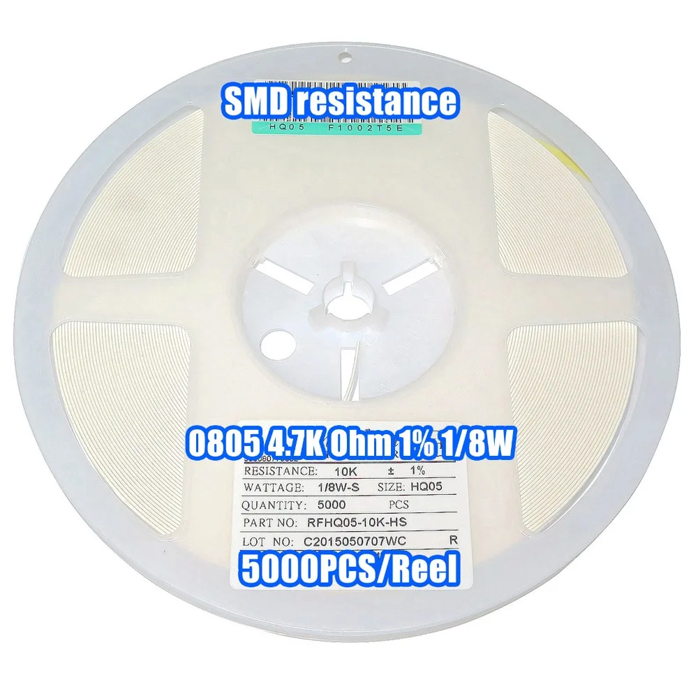 

1 Reel 0805 4.7k 4.7K Ohm 1% 1/8W SMD Resistance 5000PCS/Reel