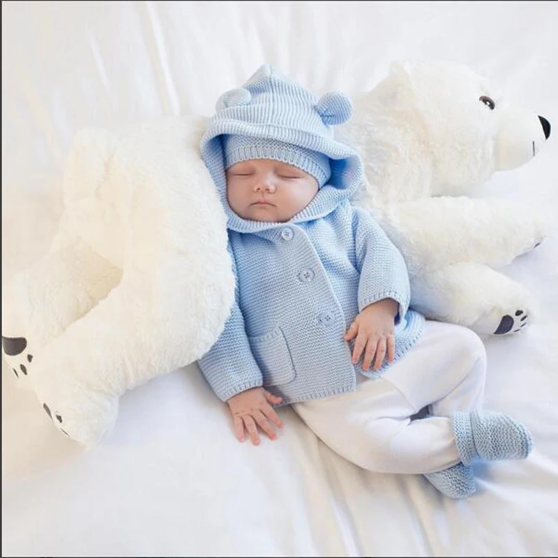 

Baby Pillow Polar Bear Stuffed Plush Animals Kawaii Plush Baby Soft Toy Kids Toys For Children's Room Decoration Doll 60cm