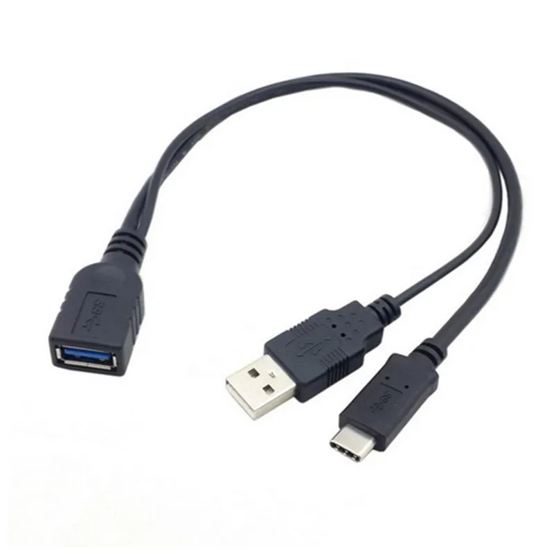 USB-C USB 3.1 Type C Male Connector to A Female OTG Data Cable with Extral Power 10cm