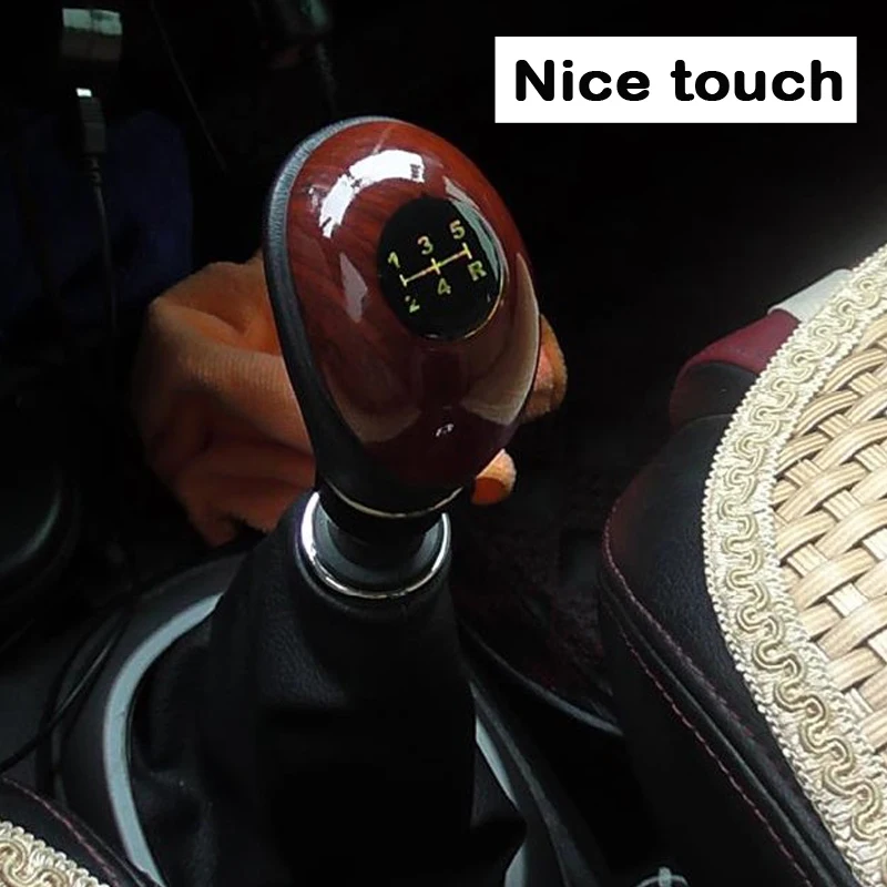 Artificial Peach Wood Car Manual Shift Lever Gear Knob Head For BMW E60 Ford focus 2 Mazda 3 Volkswagen Polo Golf 4 Skoda