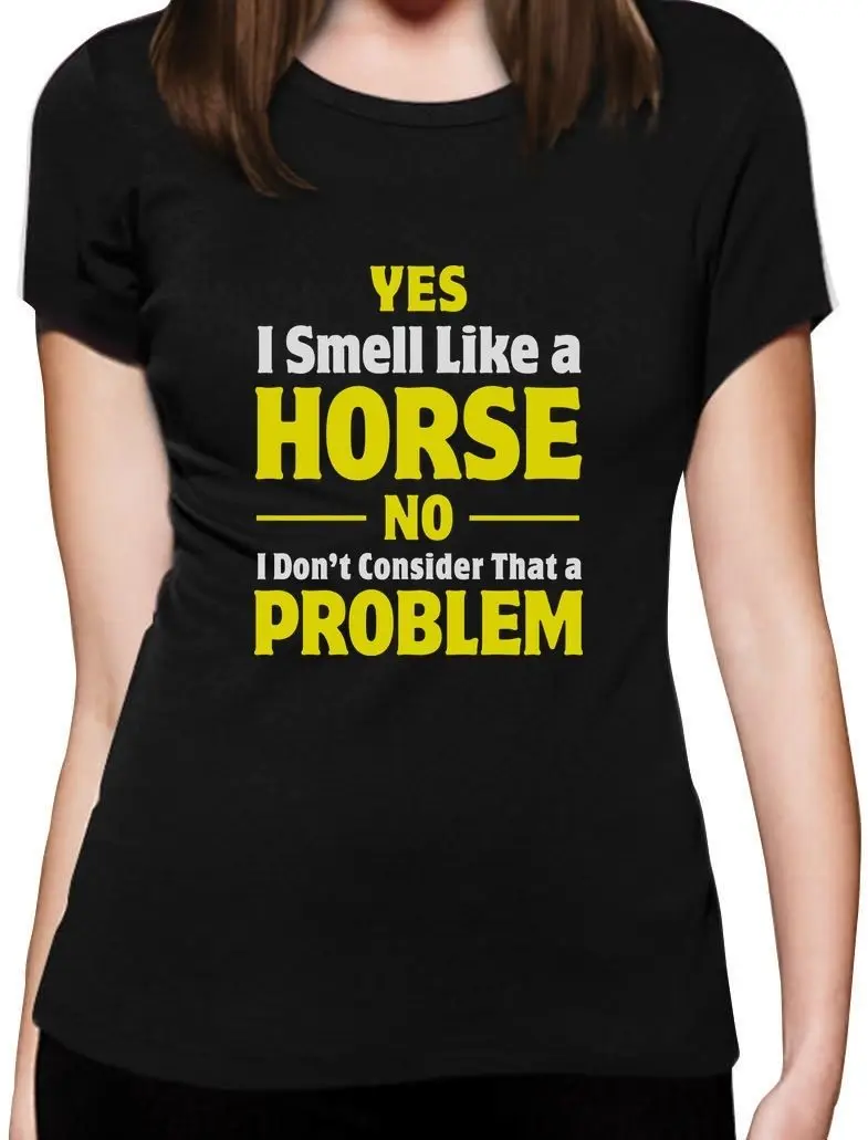 

Hot Sale Fashion High Quality Personality Smell Like A Horse Funny Gift For Horse Lover Riding Women T-Shirt