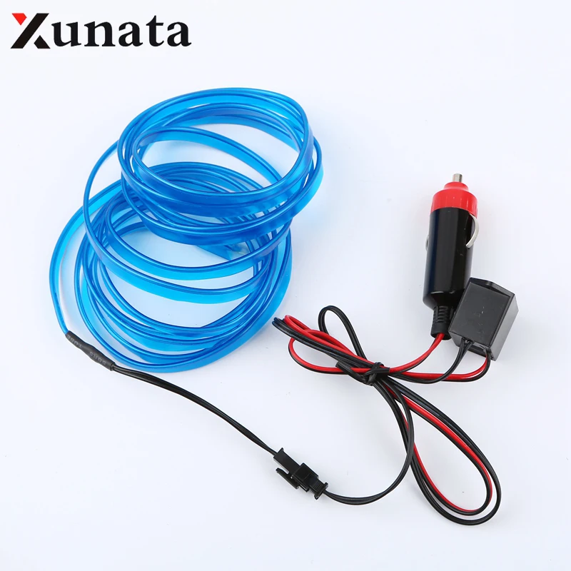 DC12V Sewing Edge Neon Car Lights Glow EL Wire Rope Tube Cable LED Strip Light Shoes Clothing Flexible EL Wire Lamps Light