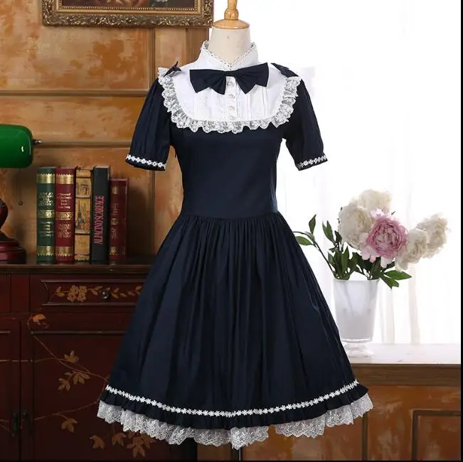 Robe Lolita en dentelle pour jeunes filles, tenue de jeune fille, vintage, été