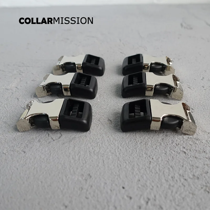 

50pcs/lot Safety quick release buckle 15mm webbing diy dog collar accessory durable security lock plated metal buckle CK15YH