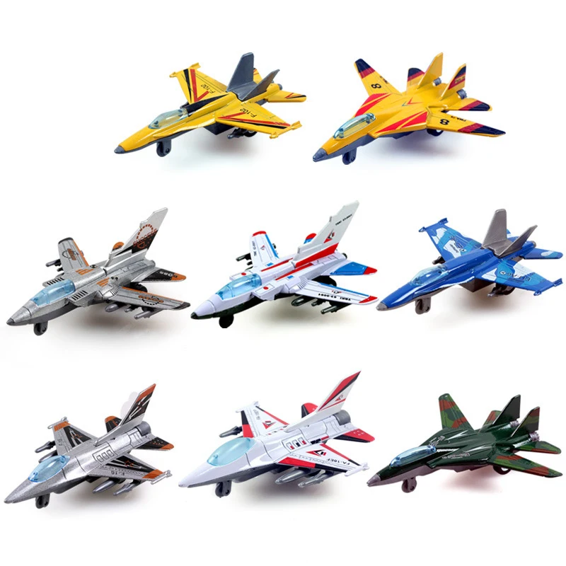 Diecast Alloy Plane Fighter Model Souvenir Pull Back Fighter Kids Children Toy Military Fans Souvenir