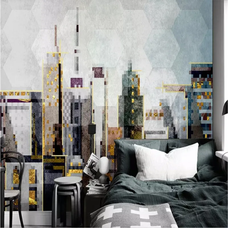 

Custom Mural Wallpaper Modern Minimalist Abstract Geometric Architecture Background Wall