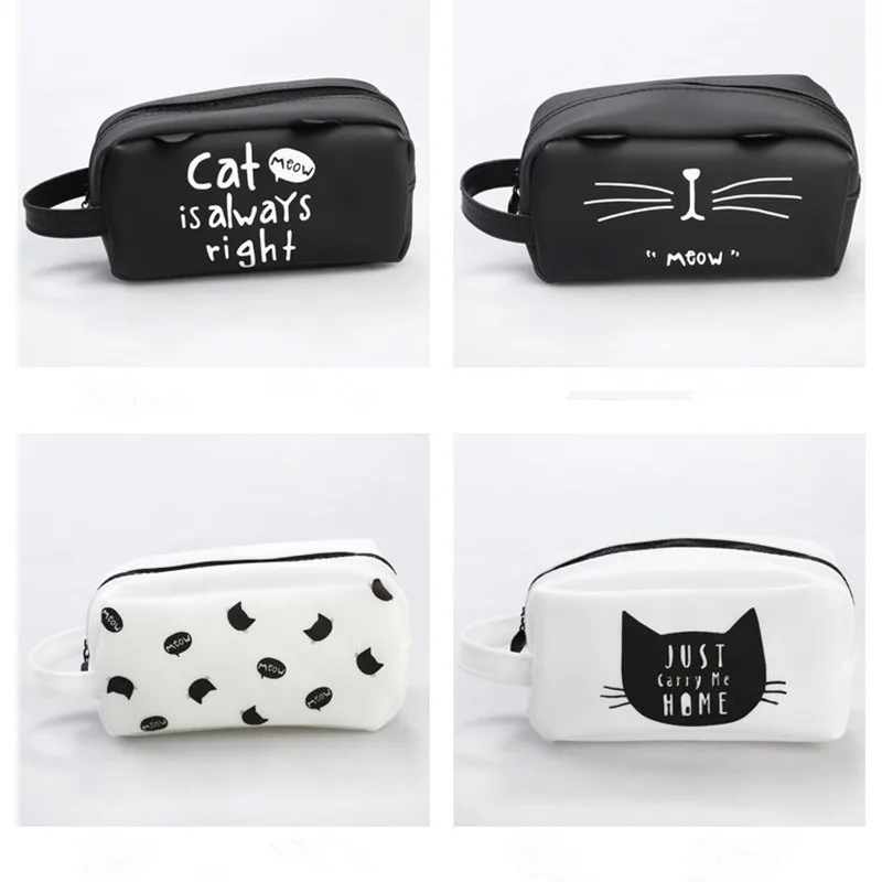 Large Capacity Cute Kawaii Pencil Case Lovely Cartoon Cat School Pencil Bag School Kids Pencil Box Animals Supply Stationery