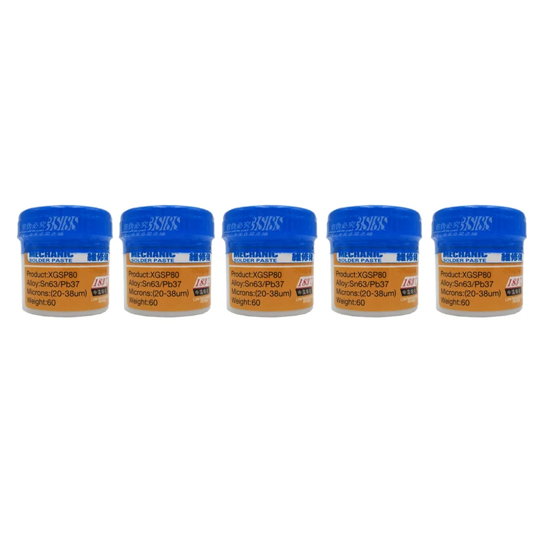 

5pcs/lot MECHANIC XGSP80 Soldering Paste Flux XGSP80 Solder Tin Sn63/Pb67 For Soldering iron Circuit Board SMT SMD Repair Tool