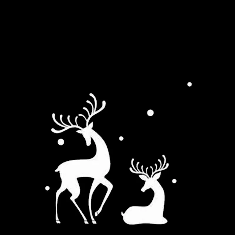 YJTZ 15.6CM*14.9CM Creative And Elegant Elk For Christmas Car Sticker Vinyl Decal Black/Silver C23-0010