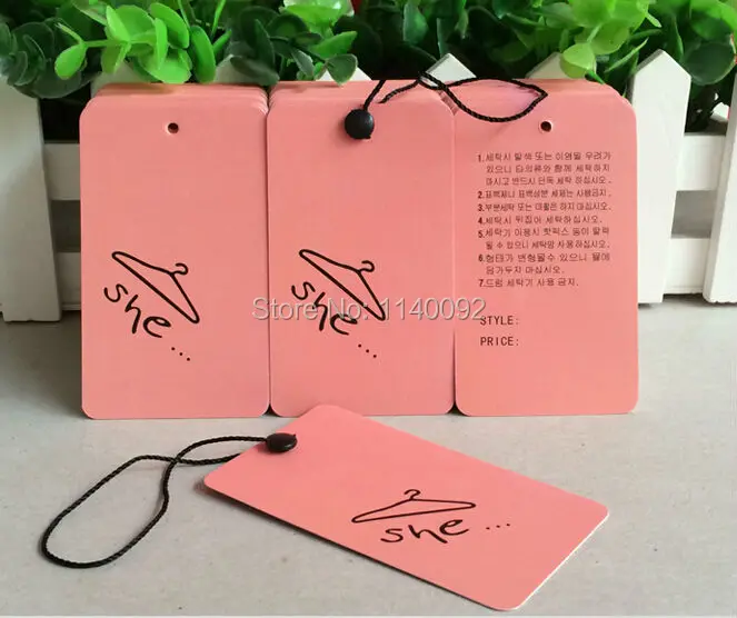 Free shipping 500 pcs a lot customized clothing paper hang tag/printed labels/garment printed tags/trademark/dress swing tags