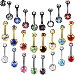 1PC ASTM F136 Titanium Navel Piercing 14G Belly Button Rings Colored Piercing Ombligo Nombril Navel Earring Body Jewelry